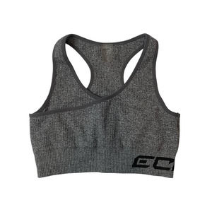 ECHT Sports Bra Size Medium Gray Nylon Polyester Spandex Cross-Front